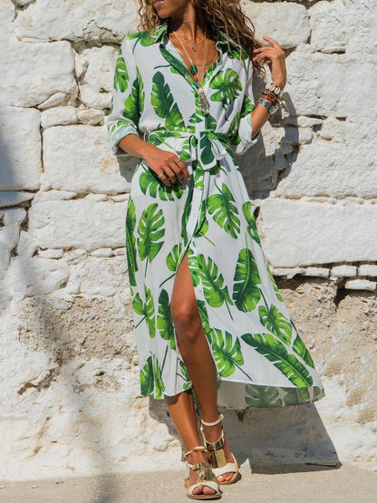 Floral Vintage Chiffon Midi Dress