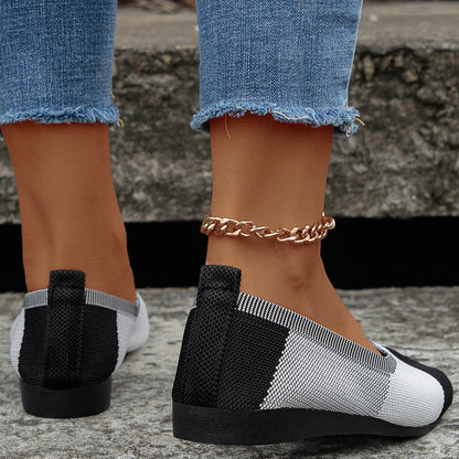 Women's Flats Shoes - Woven Breathable Cozy Loafers