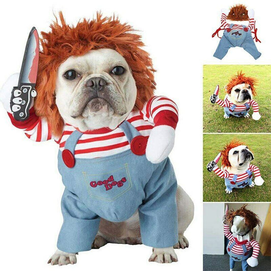 Pet Halloween Costume / Dog Funny Clothes /Adjustable Cosplay /Scary Costume