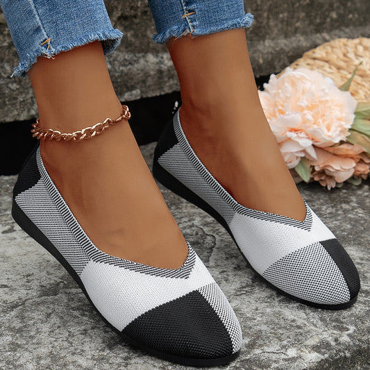 Women's Flats Shoes - Woven Breathable Cozy Loafers