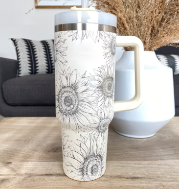 Unique Insulated 40Oz Tumbler, Stainless Steel, Vaccum Sealed.
