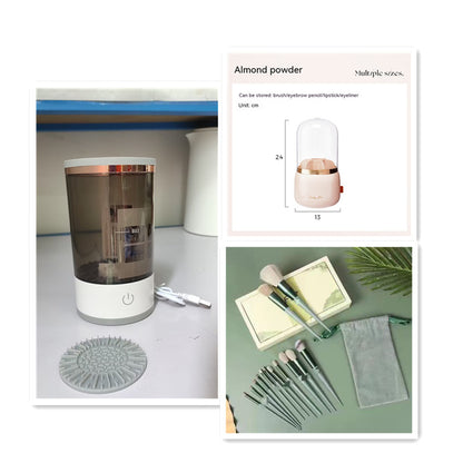 Compact Electric Makeup Brush Cleaner for Women: USB Charged, Auto-Cleaning, Perfect for Eye Shadow Brushes & Cosmetics