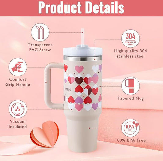 Unique Insulated 40Oz Tumbler, Stainless Steel, Vaccum Sealed.